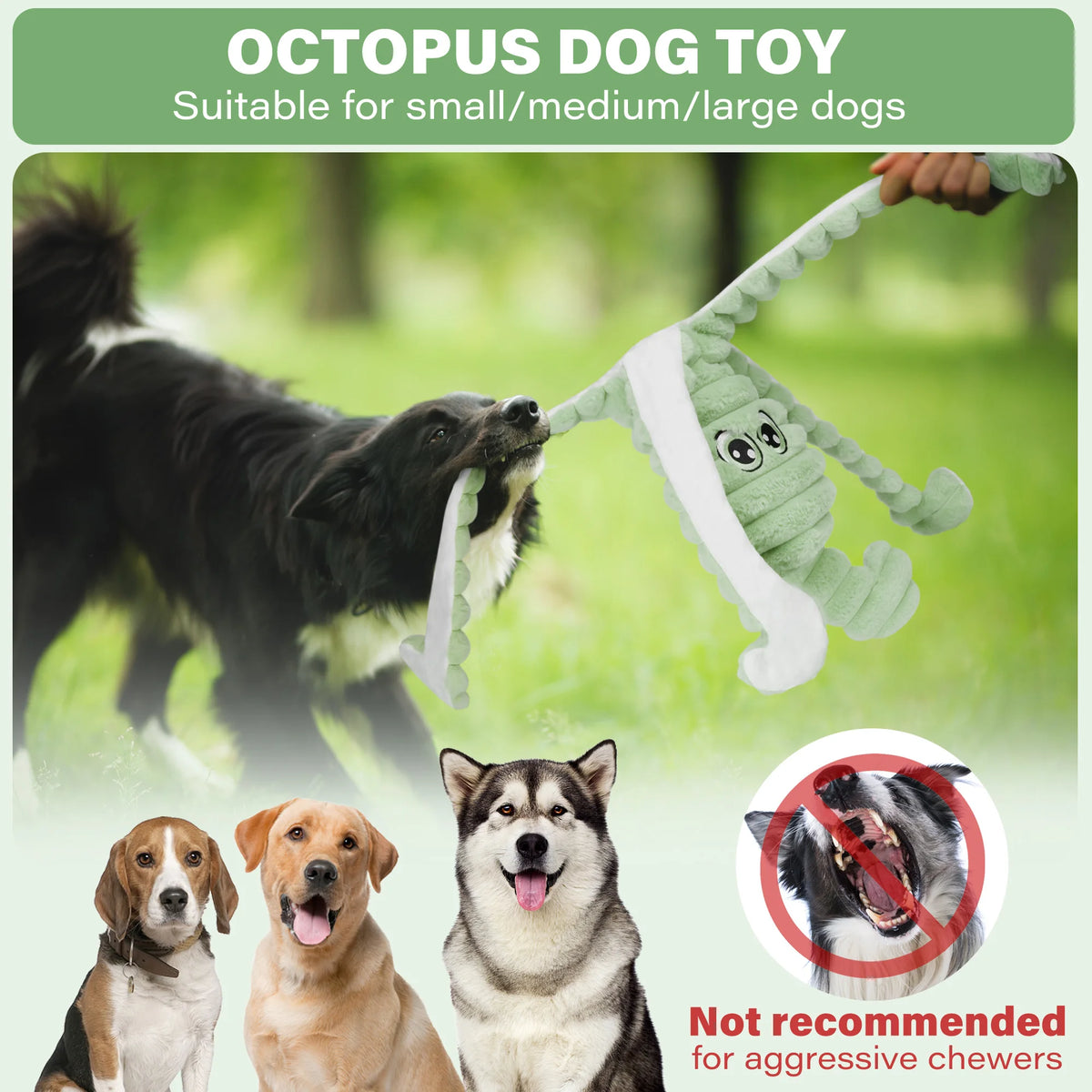 Octopus Squeaky Plush Dog Toy for Chewing and Interactive Play
