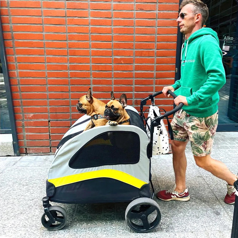Foldable Four Wheel Pet Dog Stroller Travel Pram Cart