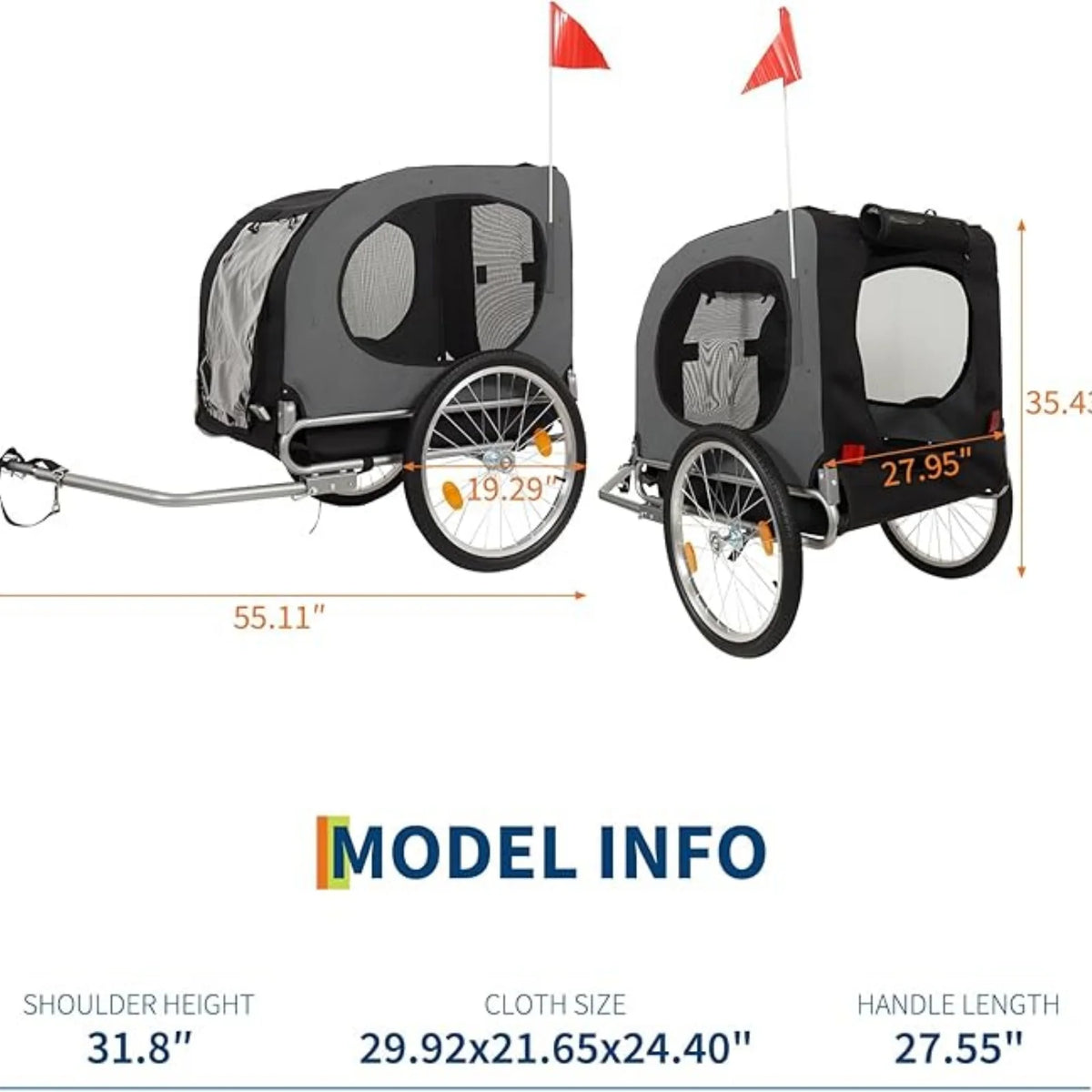 Universal Dog Bike Trailer and Jogger Carrier for Large Dogs
