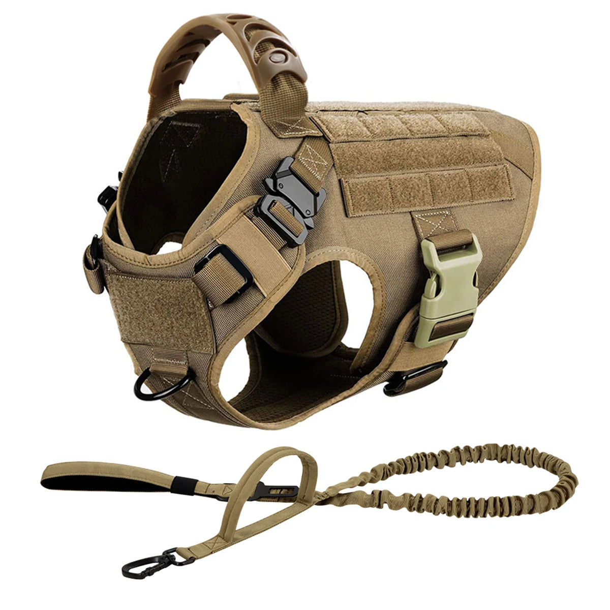 PETRAVEL Tactical Dog Harness Leash Set for Training and Walking