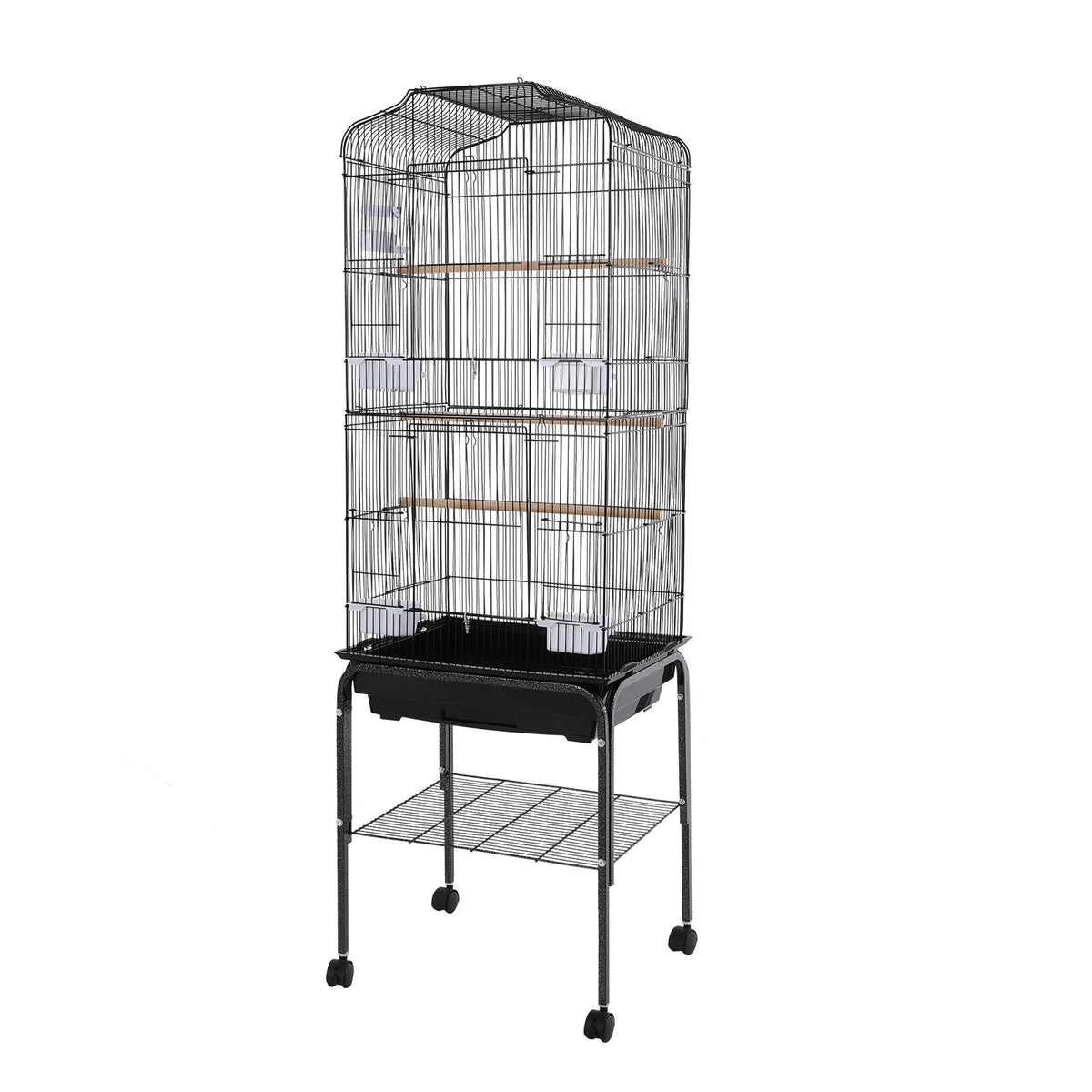 Spacious Iron Bird Cage With Wheels For Cockatiels And Finches