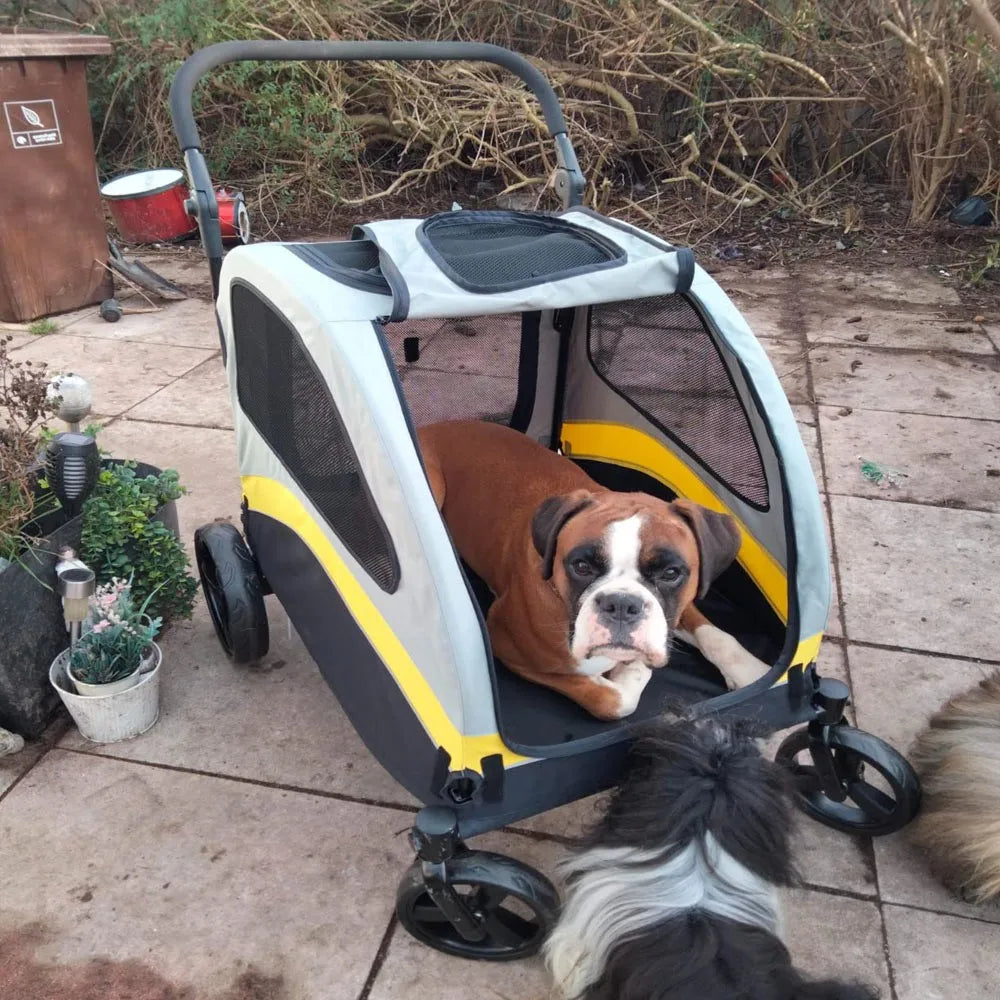 Foldable Four Wheel Pet Dog Stroller Travel Pram Cart