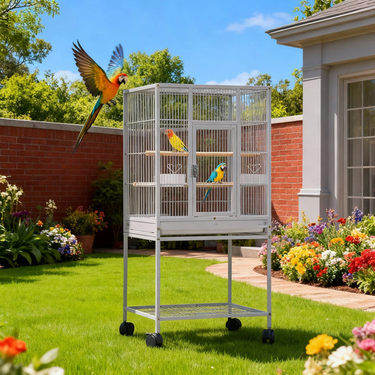 Metal Small Animal Cage With Wheels Removable Tray For Ferrets