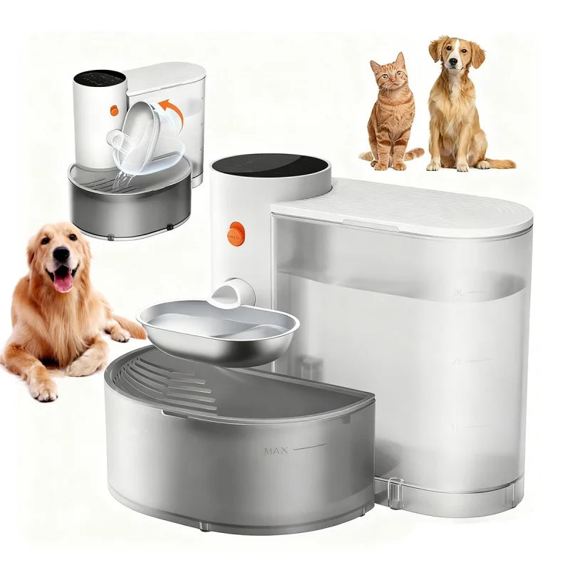 Booteely Automatic Stainless Steel Smart Dog Drinking Bowl