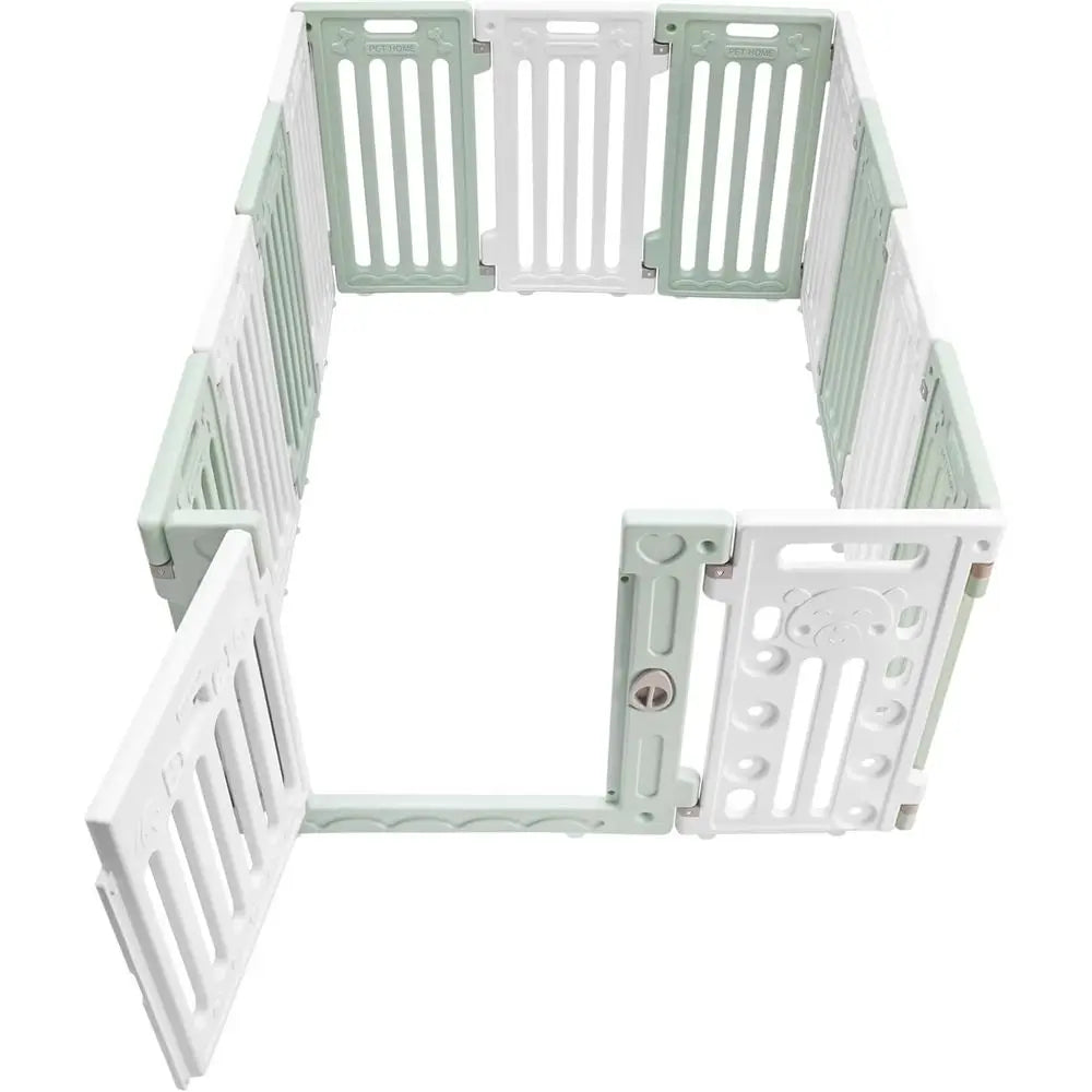 Foldable Plastic Dog Playpen with Door for Indoor Puppy Safety