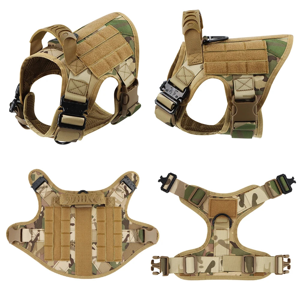 PETRAVEL Tactical Dog Harness Leash Set for Training and Walking