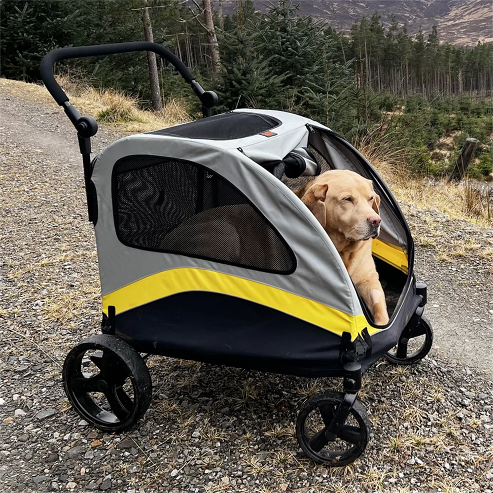 Foldable Four Wheel Pet Dog Stroller Travel Pram Cart