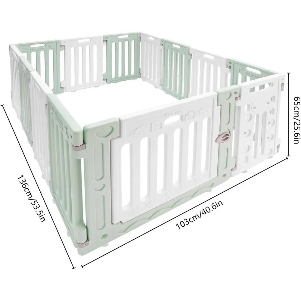 Foldable Plastic Dog Playpen with Door for Indoor Puppy Safety