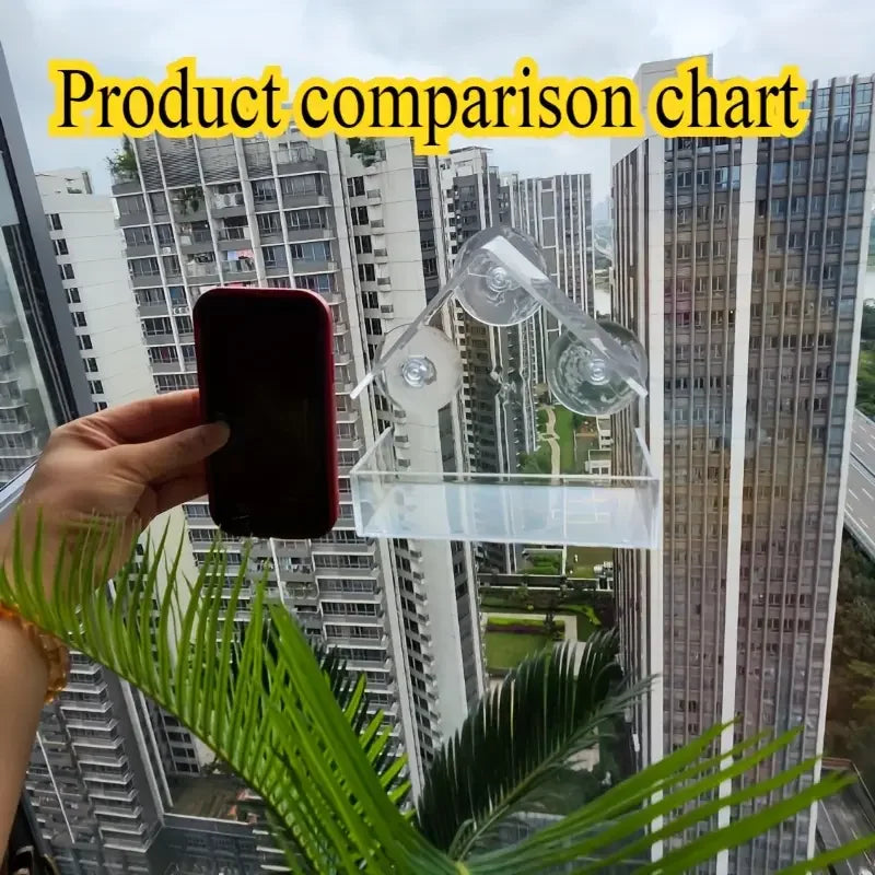 Transparent Acrylic Window Bird Feeder With Strong Suction Cups