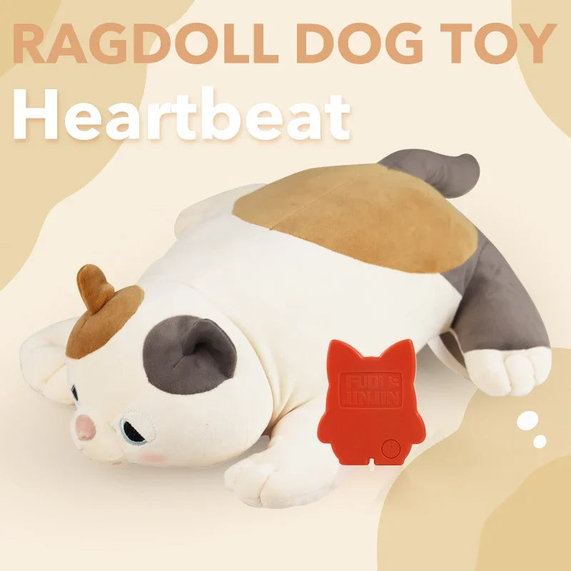 Simulated Heartbeat Puppy Plush Toy For Soothing Pet Sleep Aid