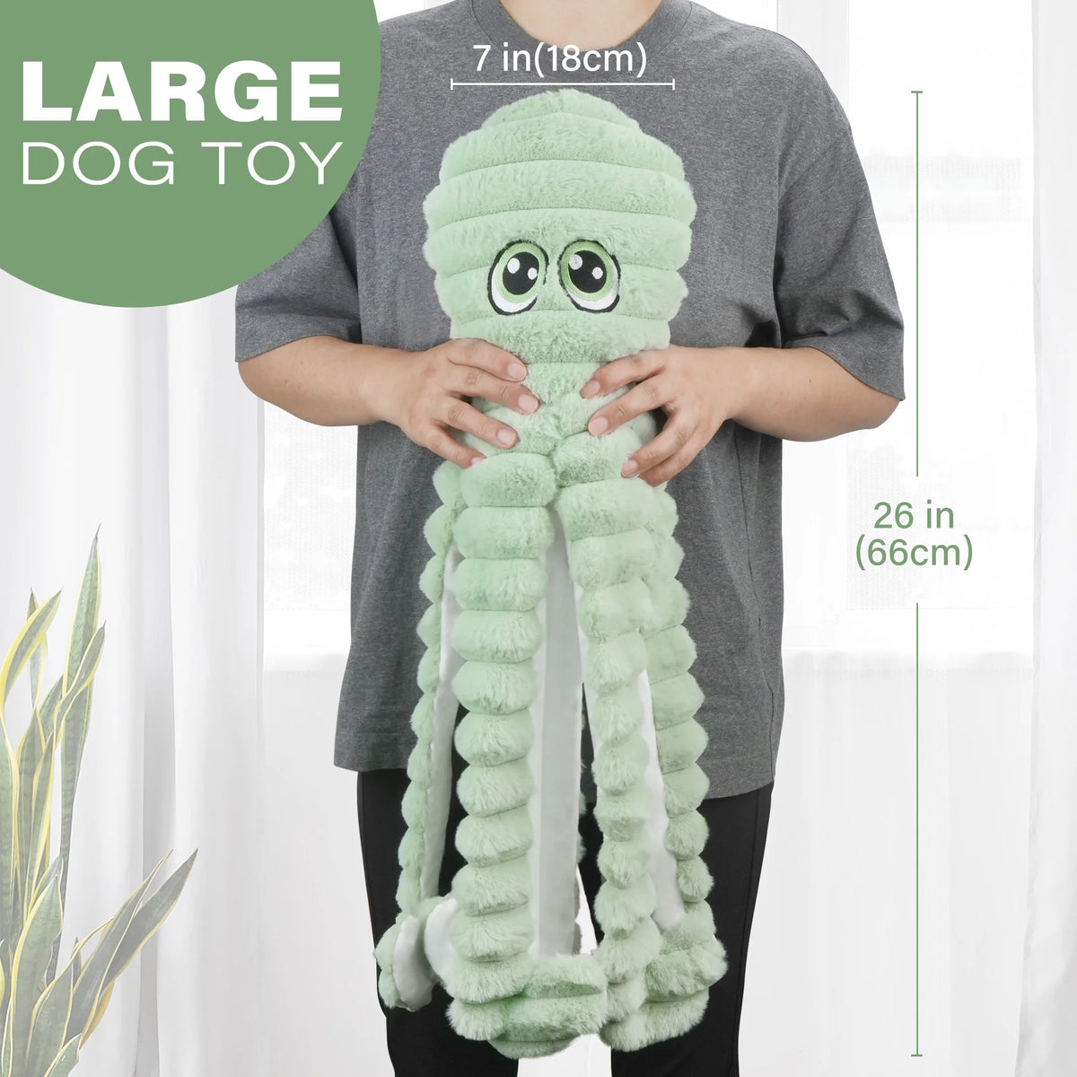 Octopus Squeaky Plush Dog Toy for Chewing and Interactive Play