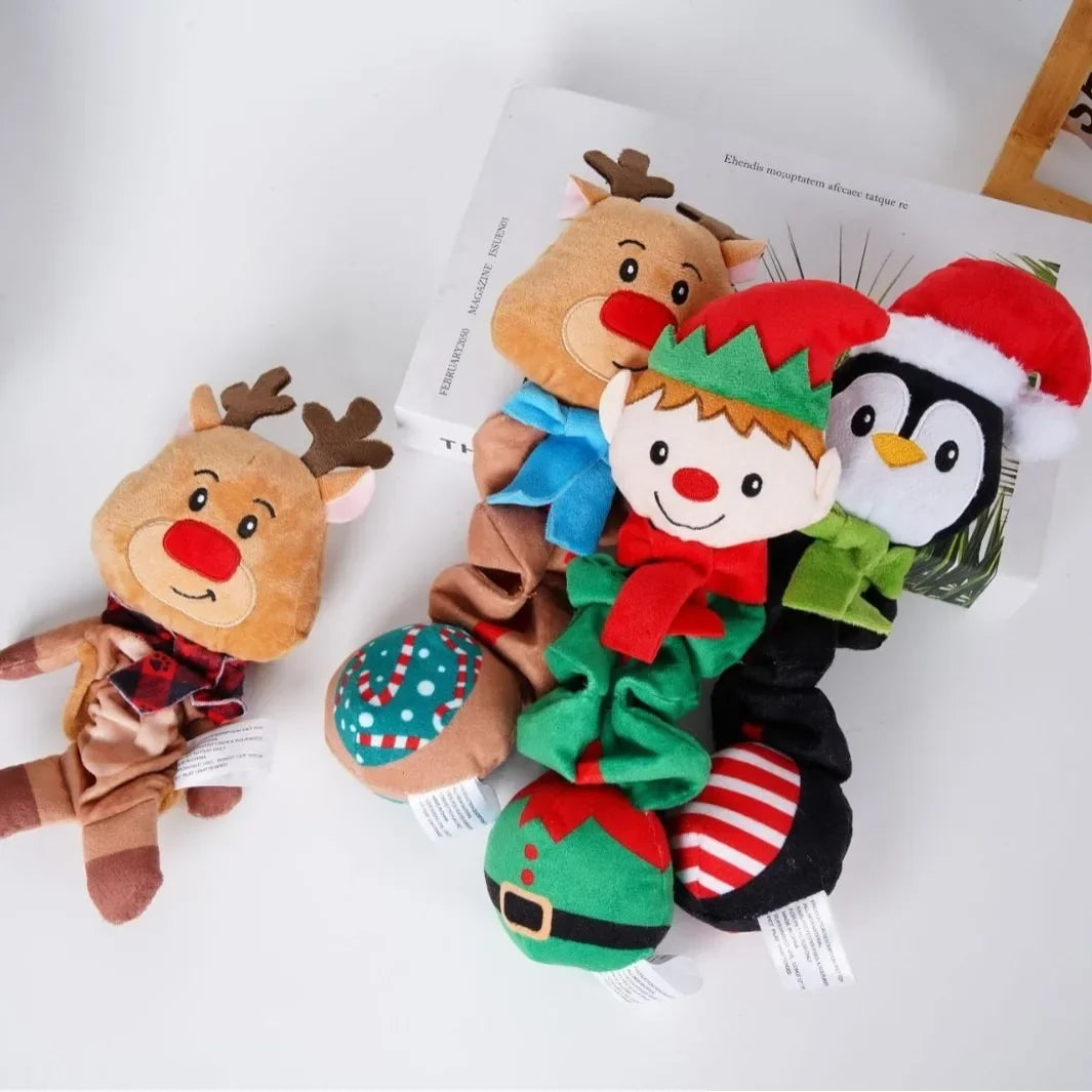 Christmas Elf Penguin Interactive Squeaky Dog Toy For Pets
