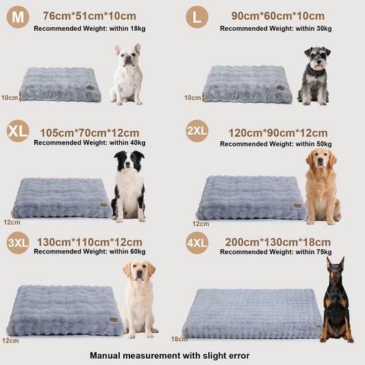 BORWART Ultra Plush Washable Dog Bed With Removable Soft Cushion