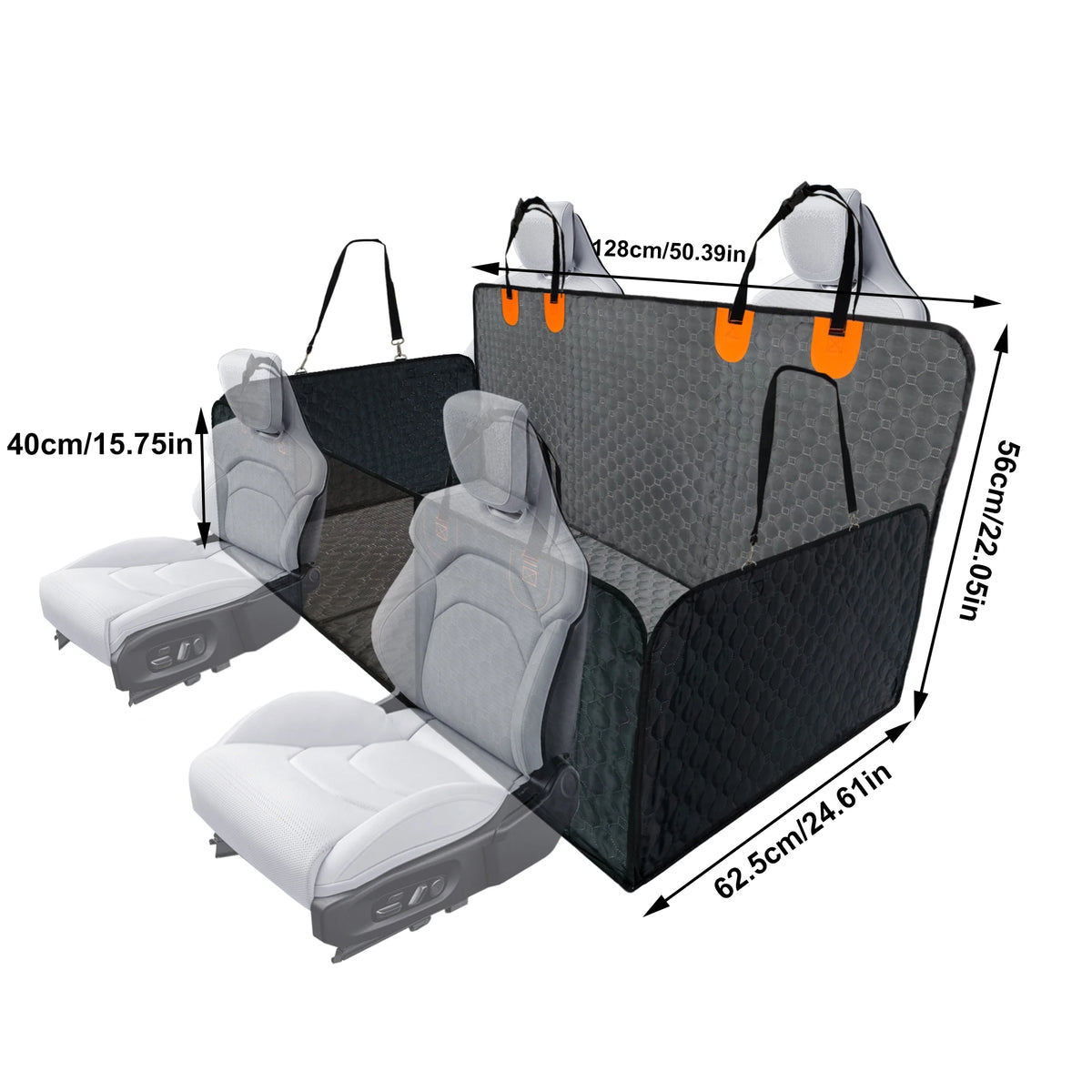 Hard Bottom Dog Car Seat Extender And Waterproof Hammock Cover