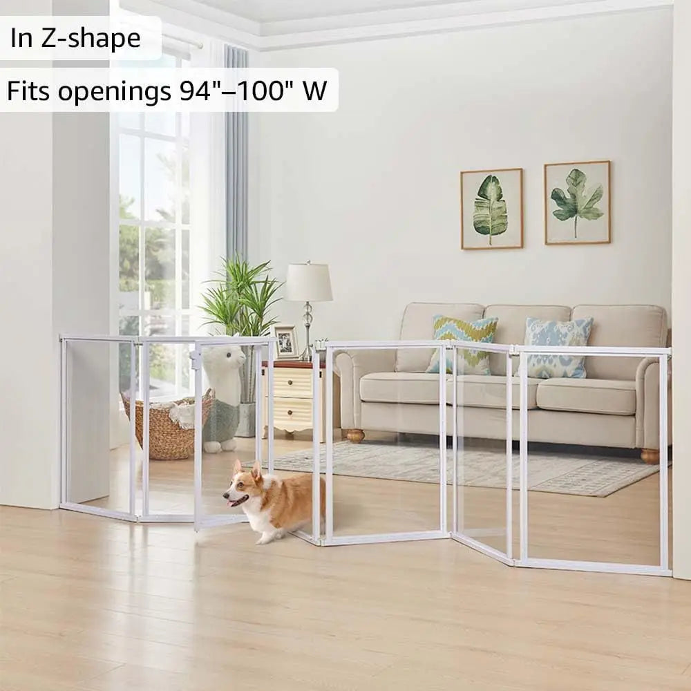 Transparent Acrylic Dog Playpen With Walk Through Gate