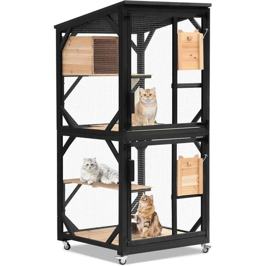 Nicedday Four Tier Outdoor Cat Catio With Removable Platforms