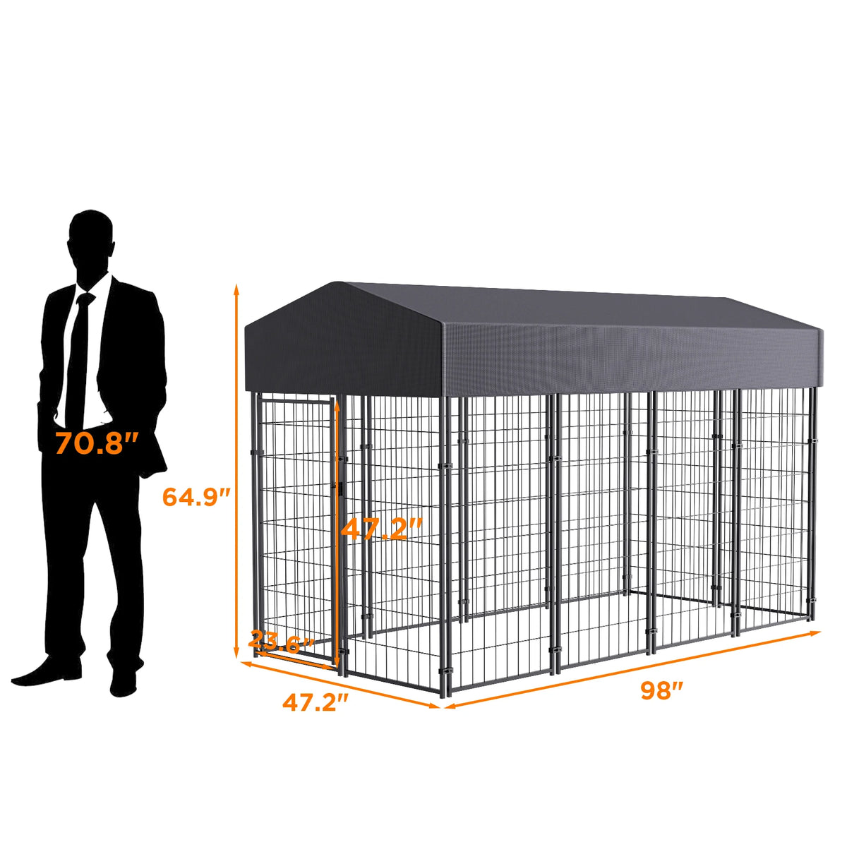 BINGOPAW Heavy Duty Outdoor Dog Kennel With Waterproof UV Cover