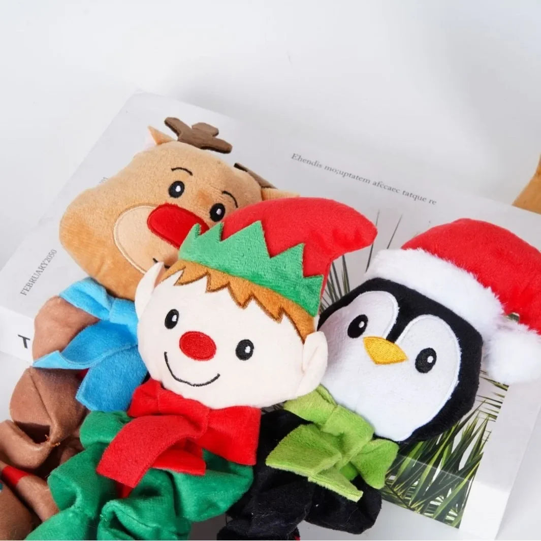 Christmas Elf Penguin Interactive Squeaky Dog Toy For Pets
