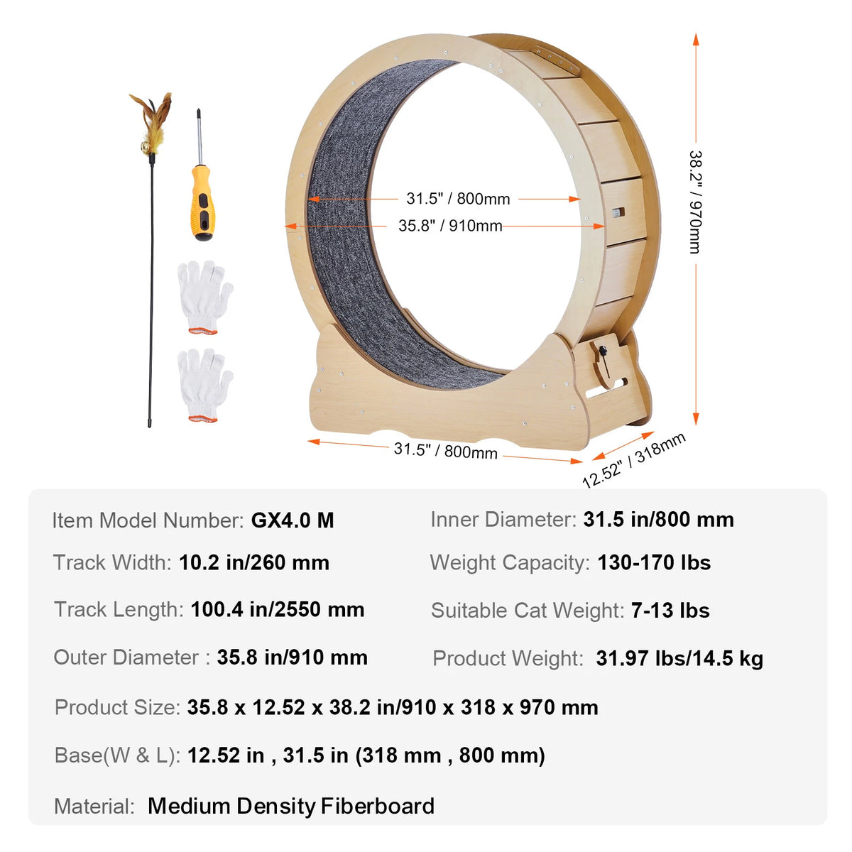 Wooden Cat Exercise Wheel For Indoor Running Activity