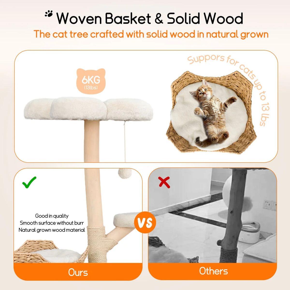 BINGOPAW Multi-Level Cat Tree With Sisal Scratching Posts And Condo
