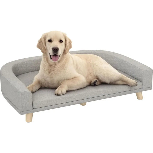 Luxury Wooden Pet Sofa Bed With Washable Cushion Cover
