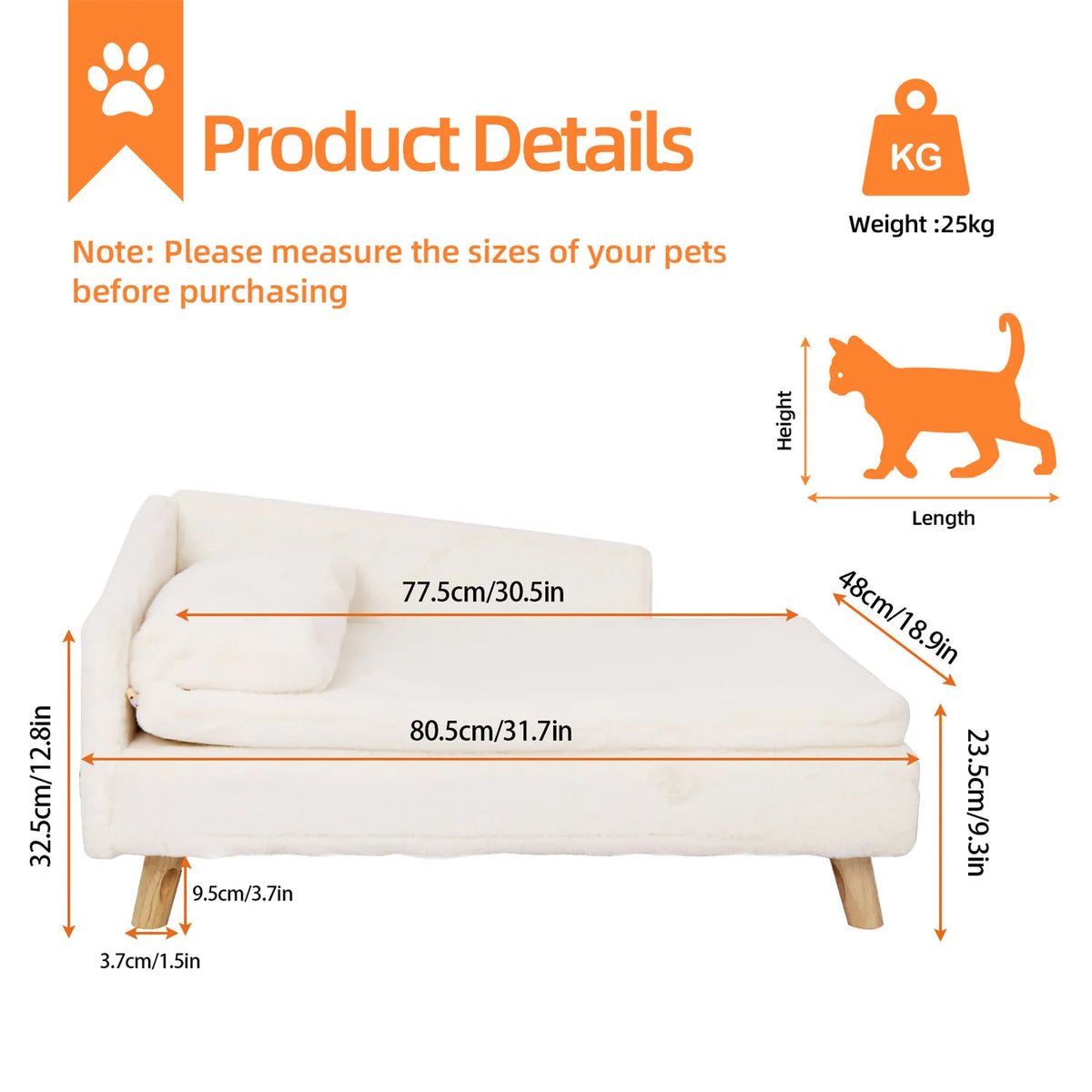 BINGOPAW Waterproof Elevated Pet Sofa For Dogs And Cats
