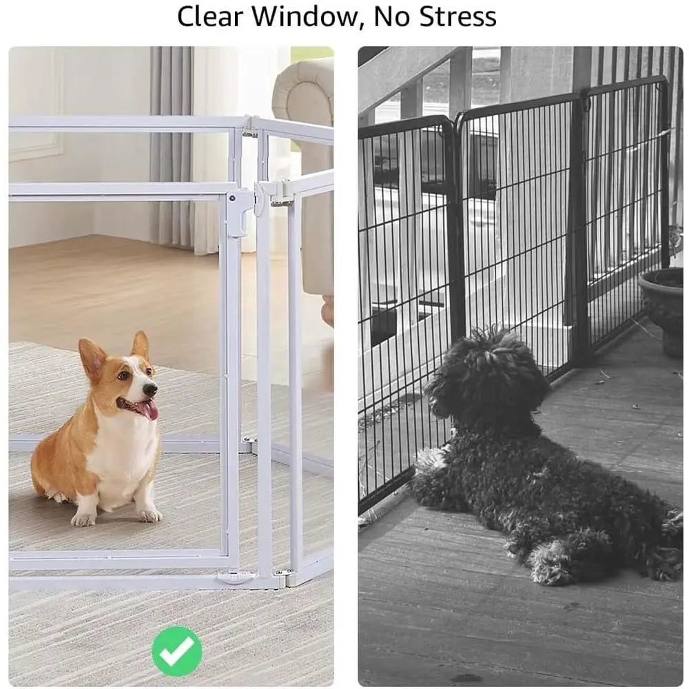 Transparent Acrylic Dog Playpen With Walk Through Gate