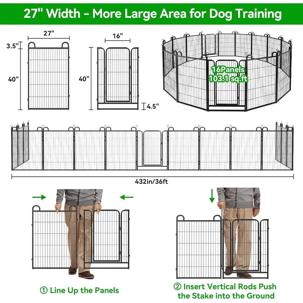 Durable Steel Dog Playpen For Outdoor Portable Camping Enclosure
