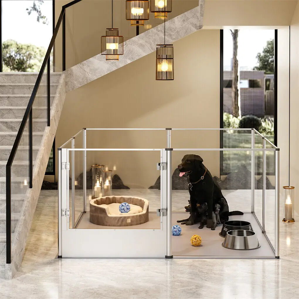 Bingopaw Clear Acrylic Pet Playpen For Dogs Small Animals