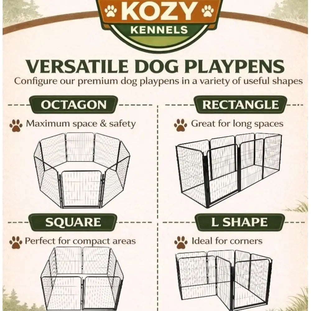 Portable Metal Dog Playpen With Case For Indoor Outdoor Use