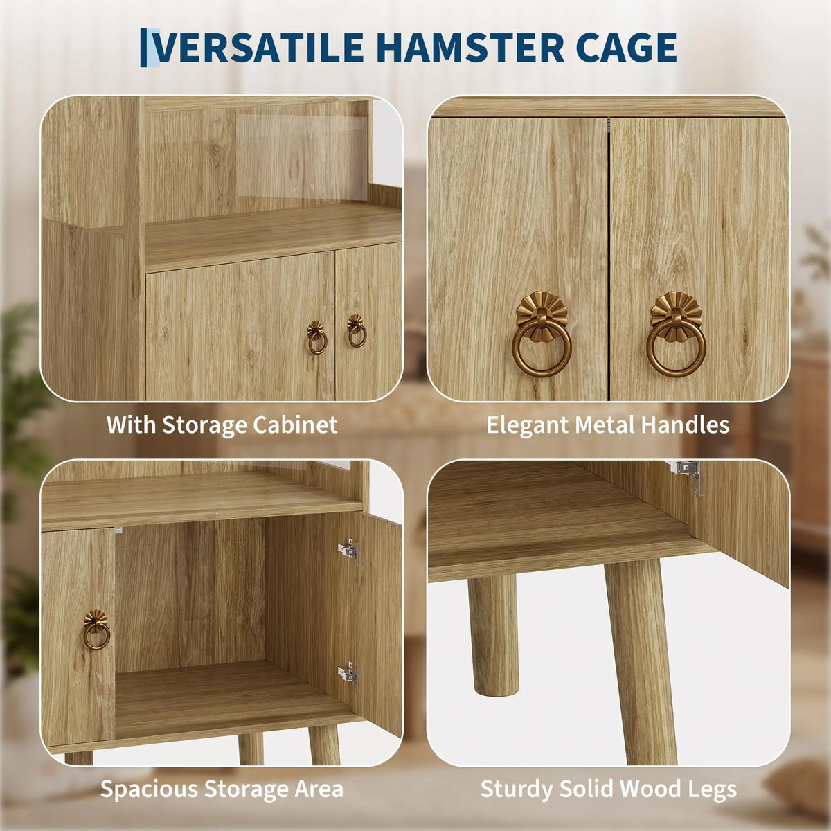 Premium Wooden Pet Enclosure Cabinet Housing For Hamsters