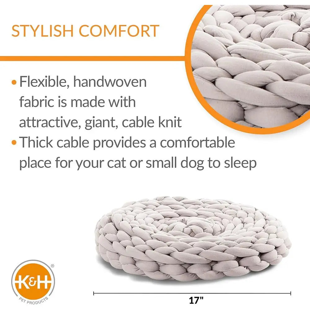 Comfortable Handwoven Knitted Round Cat Bed For Small Pets