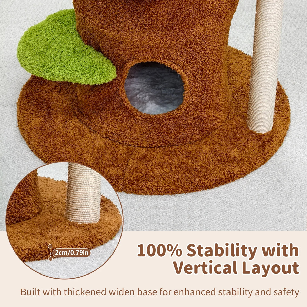 Indoor Cat Tree Tower With Plush Perch Stairs And Condo
