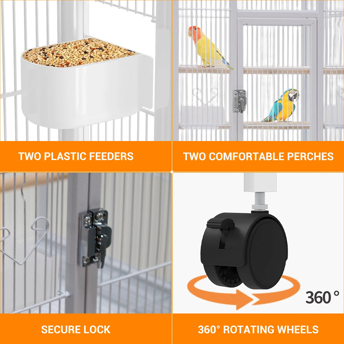 Metal Small Animal Cage With Wheels Removable Tray For Ferrets