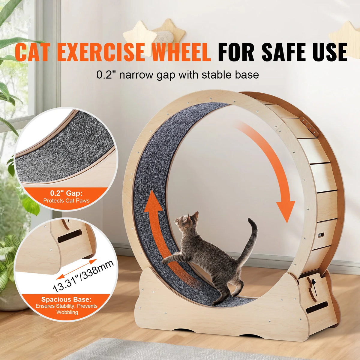 Wooden Cat Exercise Wheel For Indoor Running Activity