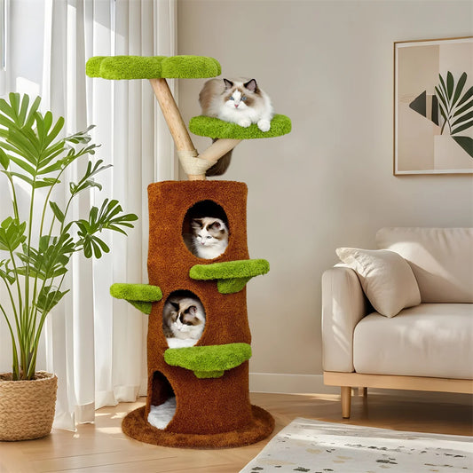 BINGOPAW Multi Level Cat Tree With Hideaways And Scratching Posts