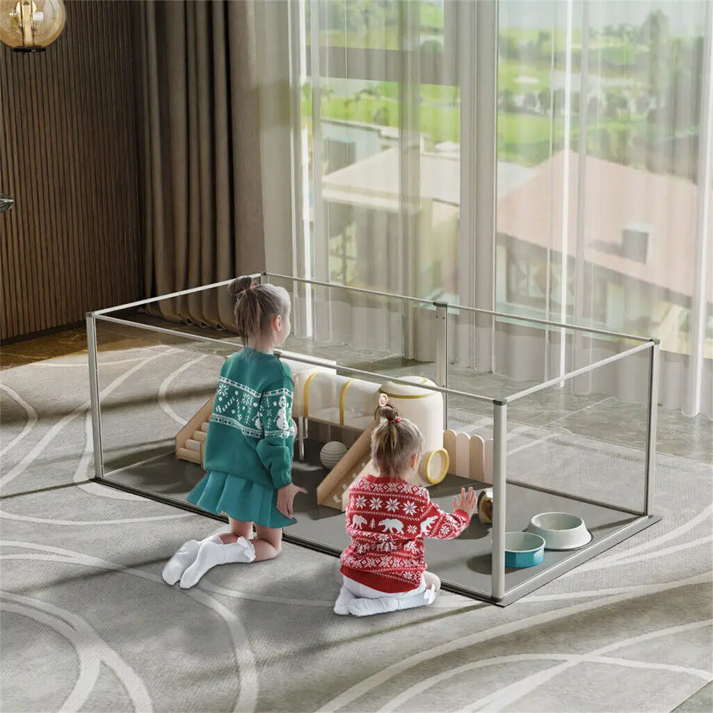 Bingopaw Clear Acrylic Pet Playpen For Dogs Small Animals