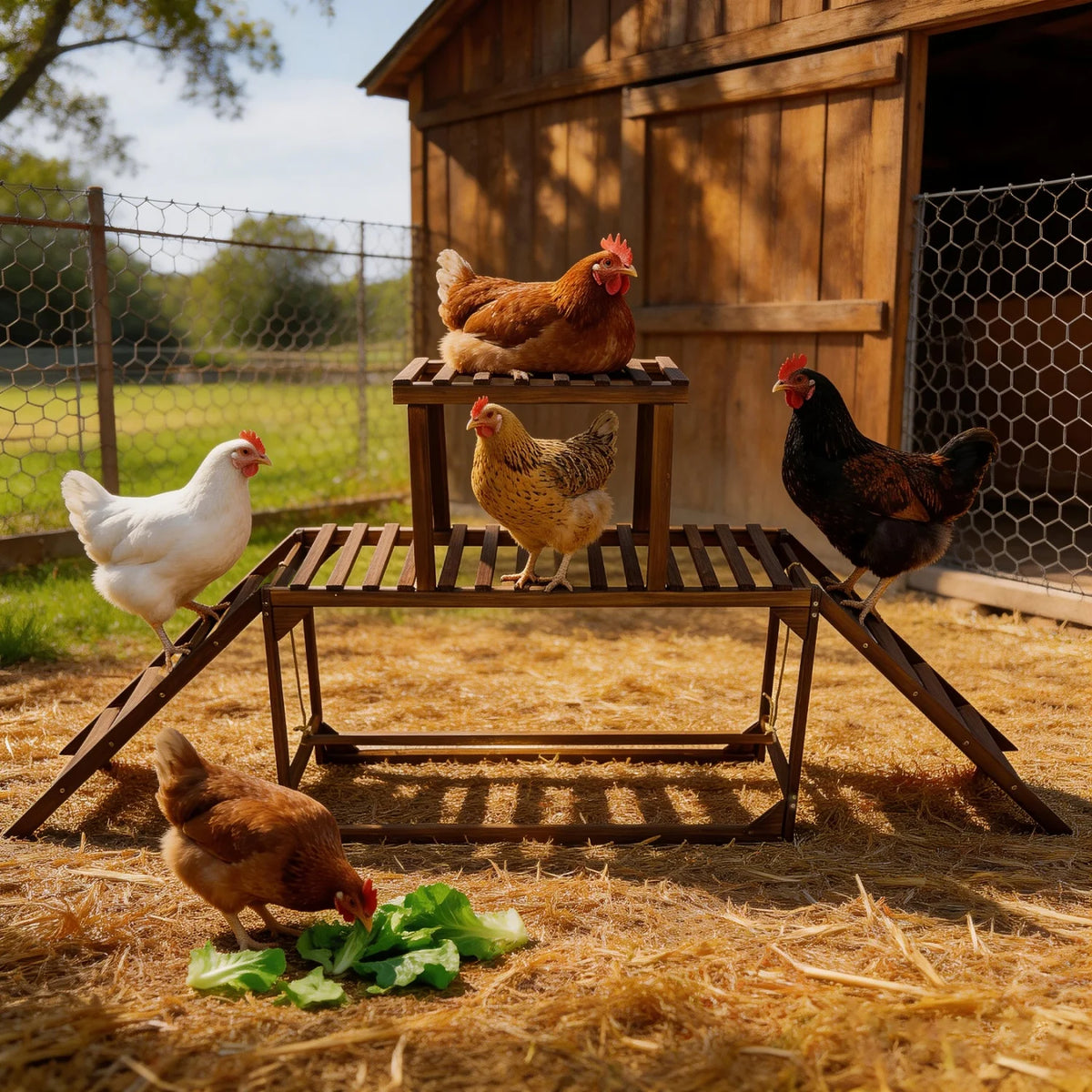 Bingopaw Wooden Chicken Perch Swing Roosting Ladder