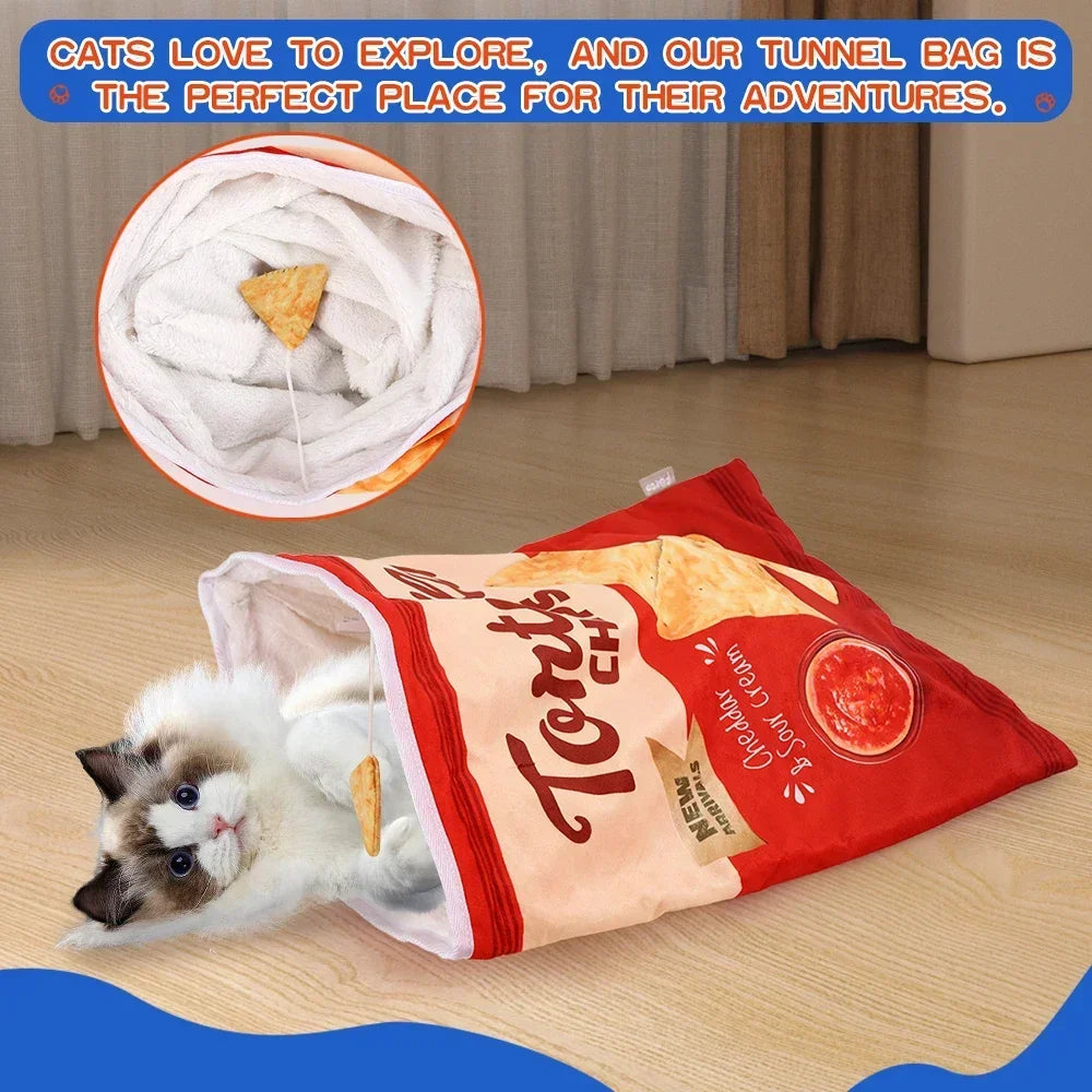 Interactive Collapsible Cat Tunnel Toy For Active Play