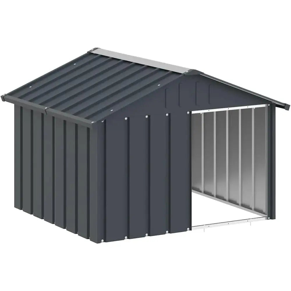 Weatherproof Galvanized Steel Outdoor Dog House and Pet Kennel