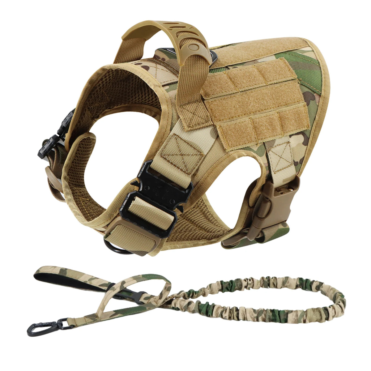 PETRAVEL Tactical Dog Harness Leash Set for Training and Walking
