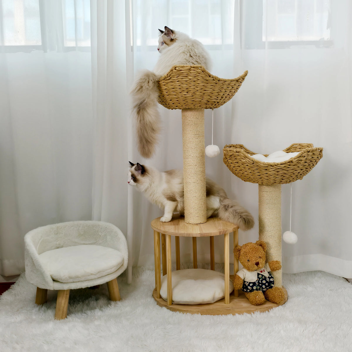 BINGOPAW Cat Tree Tower With Condo And Sisal Scratching Post