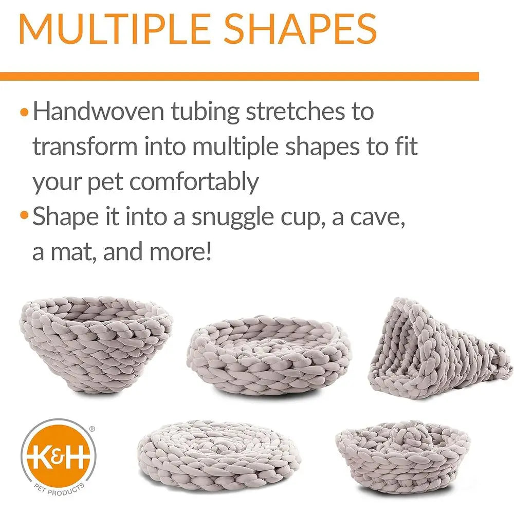 Comfortable Handwoven Knitted Round Cat Bed For Small Pets