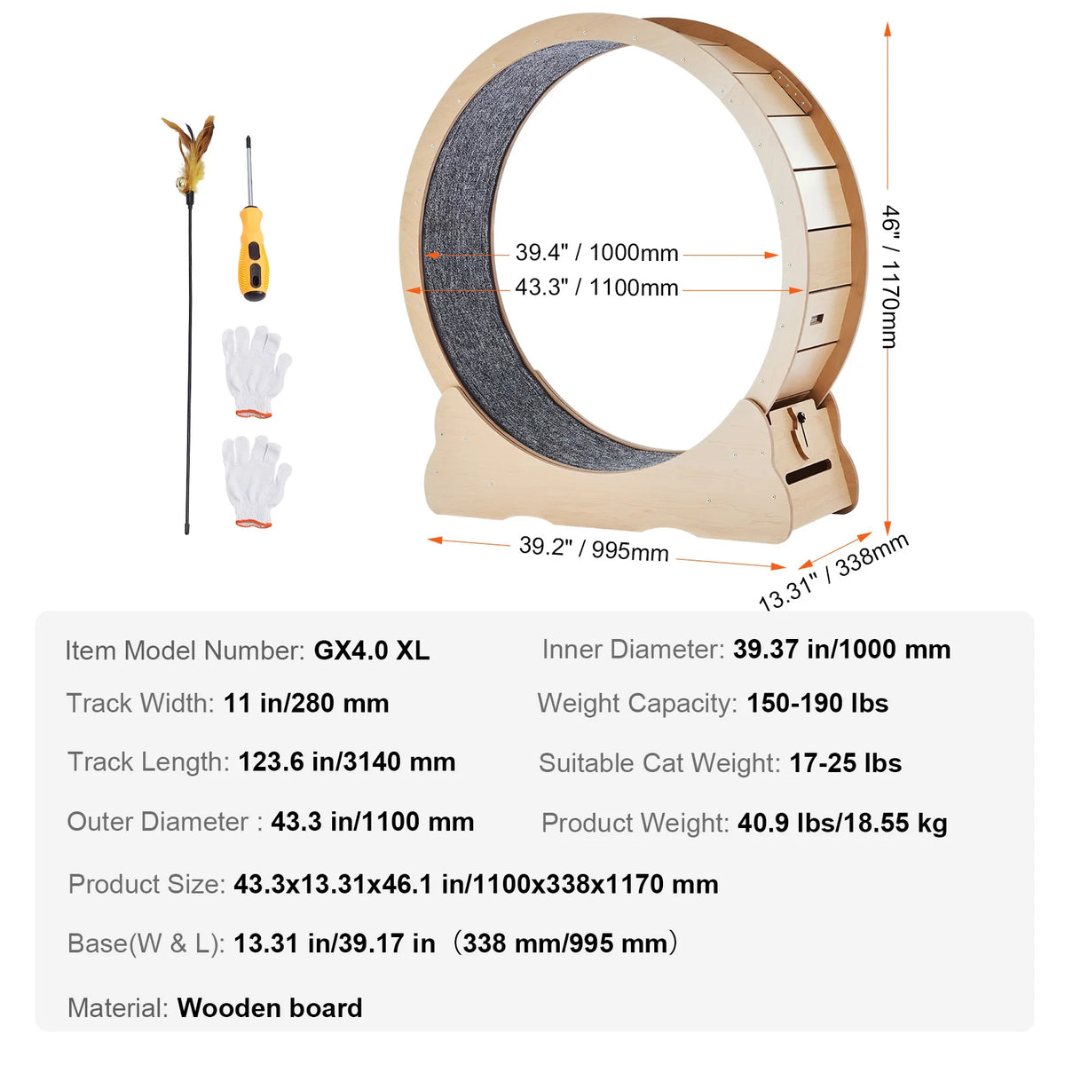 Wooden Cat Exercise Wheel For Indoor Running Activity