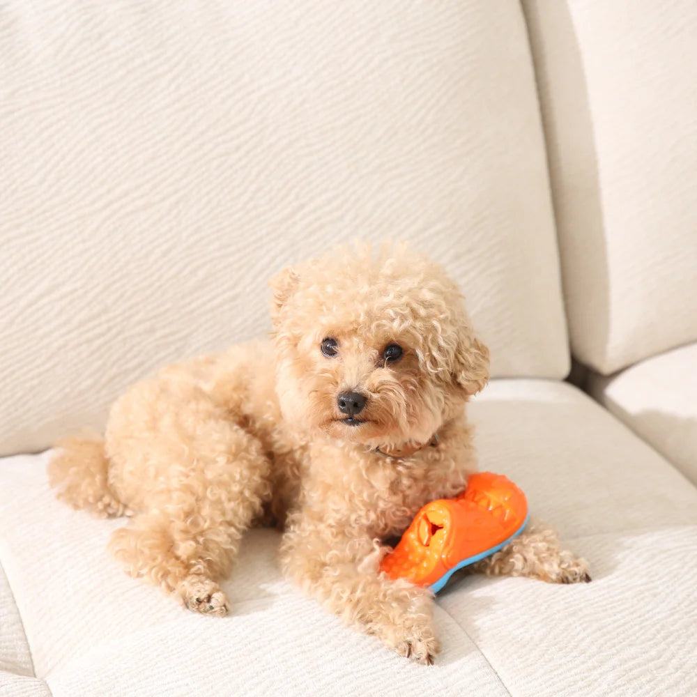 Durable TPR Dog Chew Toy With Squeaker And Treat Dispenser