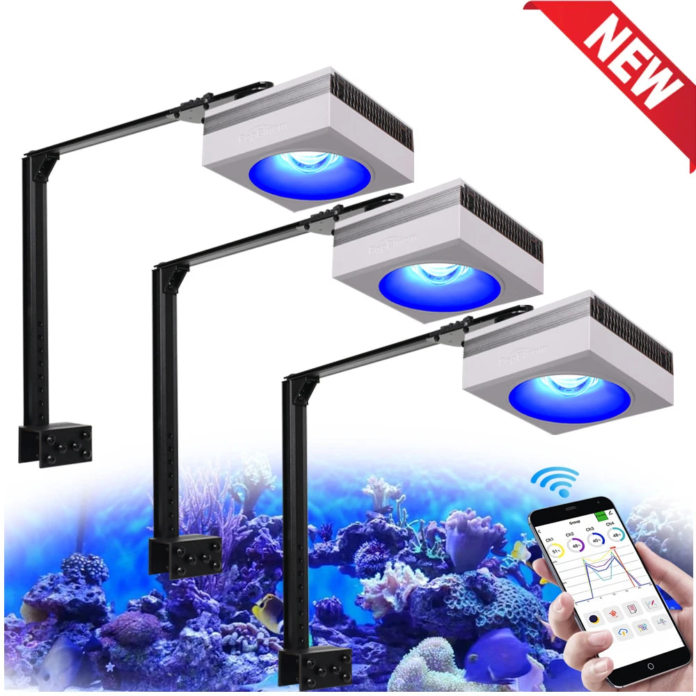 PopBloom WiFi Full Spectrum LED Reef Aquarium Light for Coral