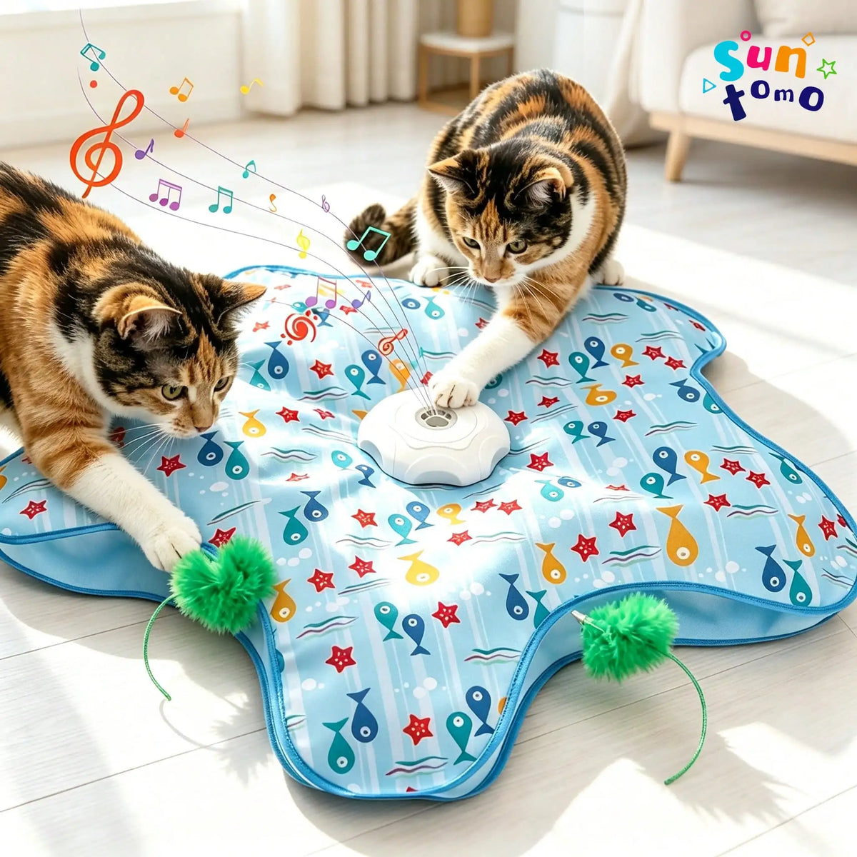 Automatic Rechargeable Interactive Cat Toy With Moving Feathers