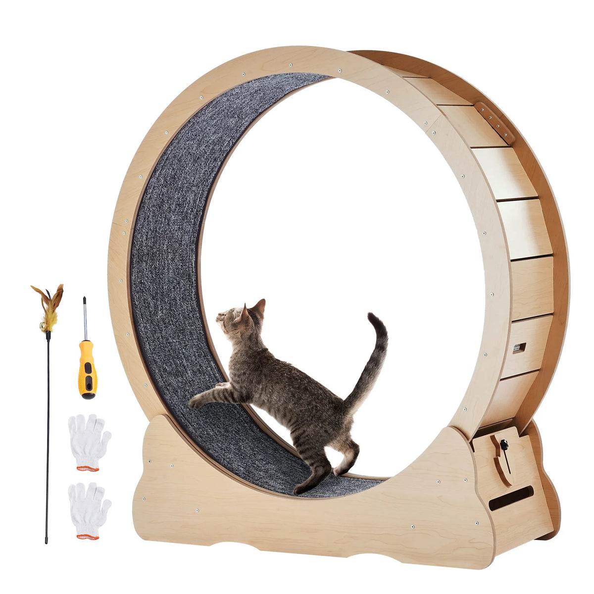 Wooden Cat Exercise Wheel For Indoor Running Activity