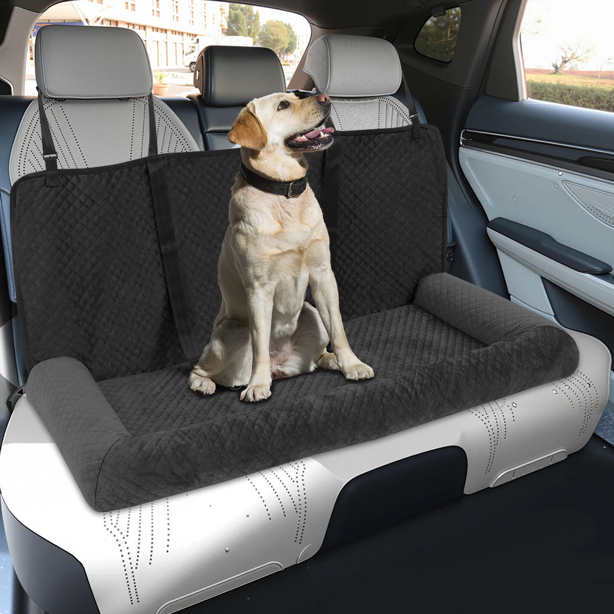 Bymaocar Dog Car Seat Bed With Safety Tethers For Travel