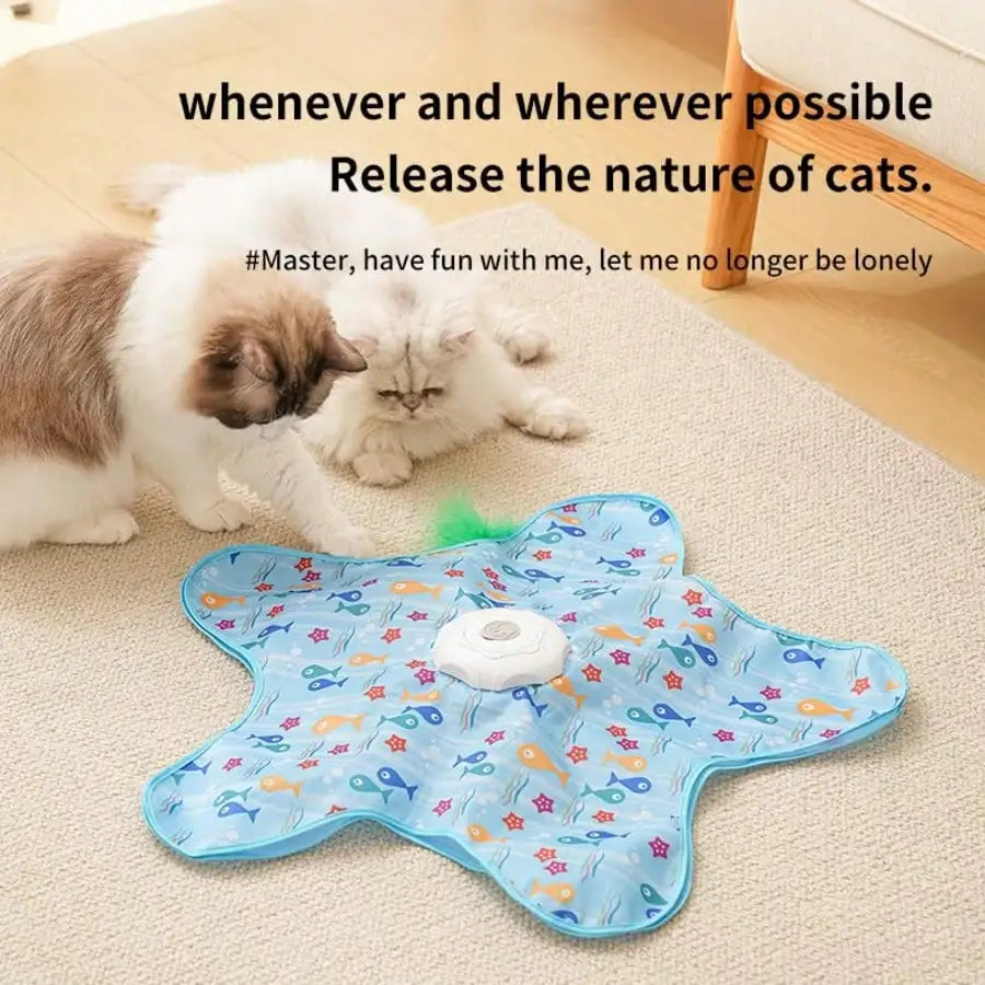 Automatic Rechargeable Interactive Cat Toy With Moving Feathers